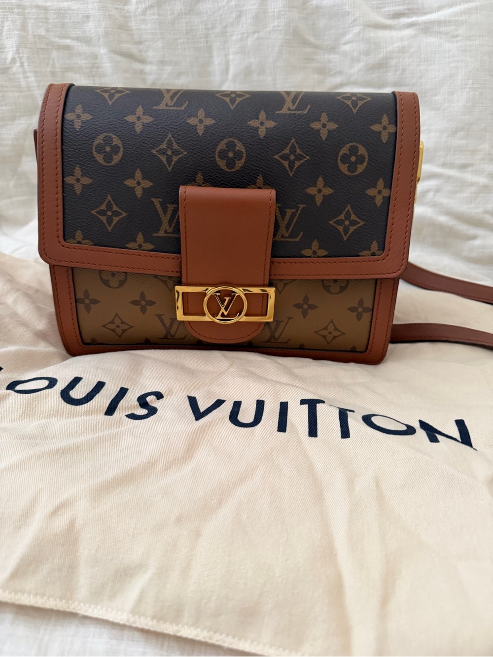 Louis Vuitton Dauphine MM Monogram Reverse Canvas Shoulder Crossbody